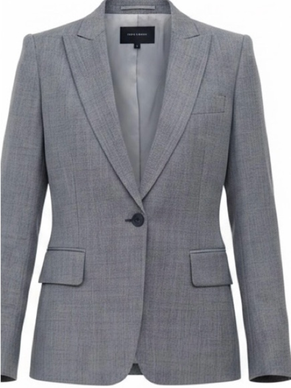 Stella McCartney Grey Wool Blazer Silk Lined Single Button Sz 6